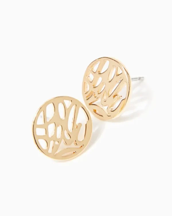 Jewelry^Lilly Pulitzer Lilly Logo Earrings Gold Metallic