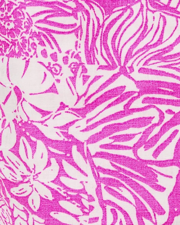 Bottoms^Lilly Pulitzer 4" Lilo Linen Short Wild Fuchsia Swipe Right