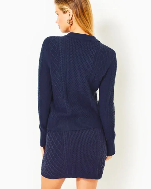 Bottoms^Lilly Pulitzer Lizona Sweater Skirt Low Tide Navy