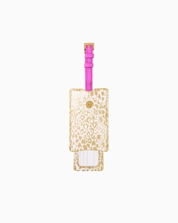 Phone & Tech^Lilly Pulitzer Luggage Tag Gold Metallic Pattern Play