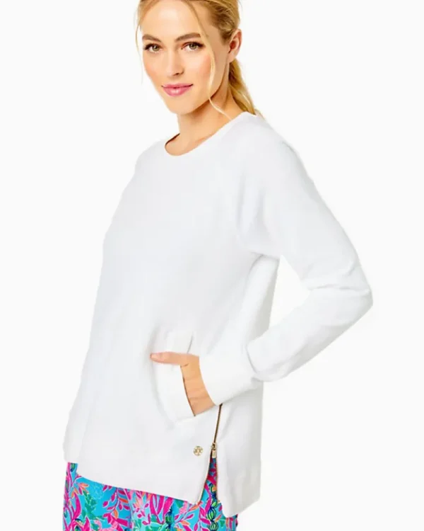 Loungewear^Lilly Pulitzer Luxletic Beach Comber Pullover Resort White