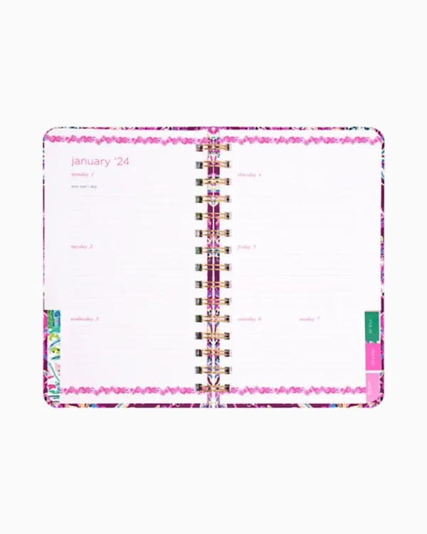 Office Supplies & Stationery^Lilly Pulitzer 2024 Medium Monthly Planner - 12 Month Amarena Cherry Tropical With A Twist