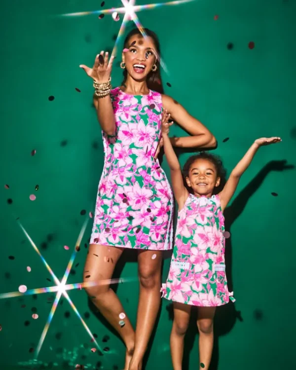 Dresses^Lilly Pulitzer Mila Stretch Shift Dress Kelly Green Hibis Kiss