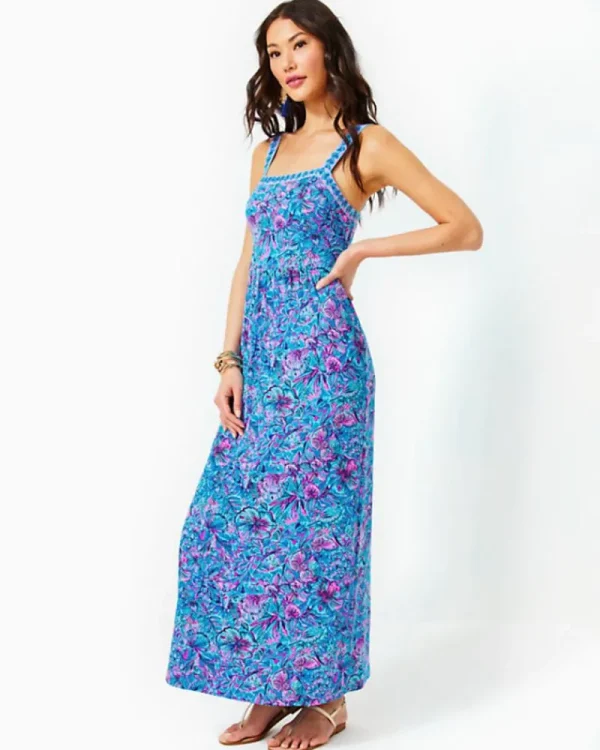 Dresses^Lilly Pulitzer Mirasol Maxi Dress Breakwater Blue Shells N Bells Engineered Knit Dress