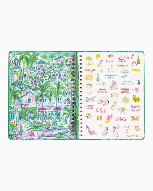 Office Supplies & Stationery^Lilly Pulitzer 2023-2024 17 Month Jumbo Agenda Botanical Green In A Flutter