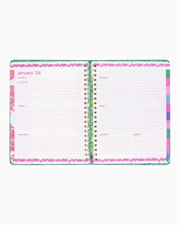 Office Supplies & Stationery^Lilly Pulitzer 2023-2024 17 Month Jumbo Agenda Botanical Green In A Flutter