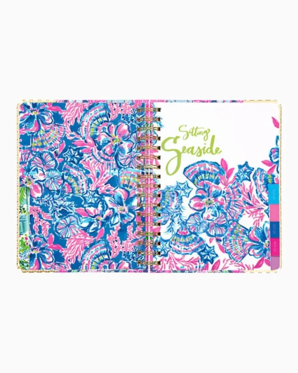 Office Supplies & Stationery^Lilly Pulitzer 2023-2024 17 Month Large Agenda Oyster Bay Navy Always Be Blooming