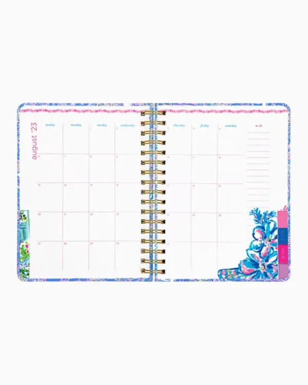 Office Supplies & Stationery^Lilly Pulitzer 2023-2024 17 Month Large Agenda Boca Blue Its A Sailabration