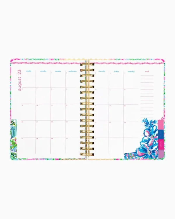 Office Supplies & Stationery^Lilly Pulitzer 2023-2024 17 Month Large Agenda Amalfi Blue Leaf It Wild