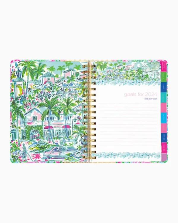 Office Supplies & Stationery^Lilly Pulitzer 2023-2024 17 Month Large Agenda Amalfi Blue Leaf It Wild