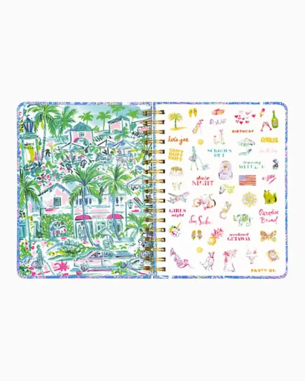 Office Supplies & Stationery^Lilly Pulitzer 2023-2024 17 Month Large Agenda Boca Blue Its A Sailabration