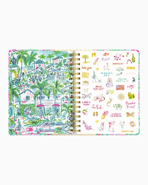Office Supplies & Stationery^Lilly Pulitzer 2023-2024 17 Month Large Agenda Amalfi Blue Leaf It Wild