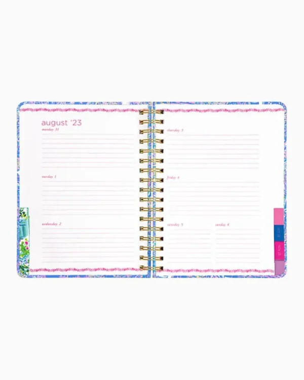 Office Supplies & Stationery^Lilly Pulitzer 2023-2024 17 Month Large Agenda Boca Blue Its A Sailabration