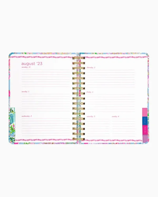 Office Supplies & Stationery^Lilly Pulitzer 2023-2024 17 Month Large Agenda Celestial Blue Cay To My Heart
