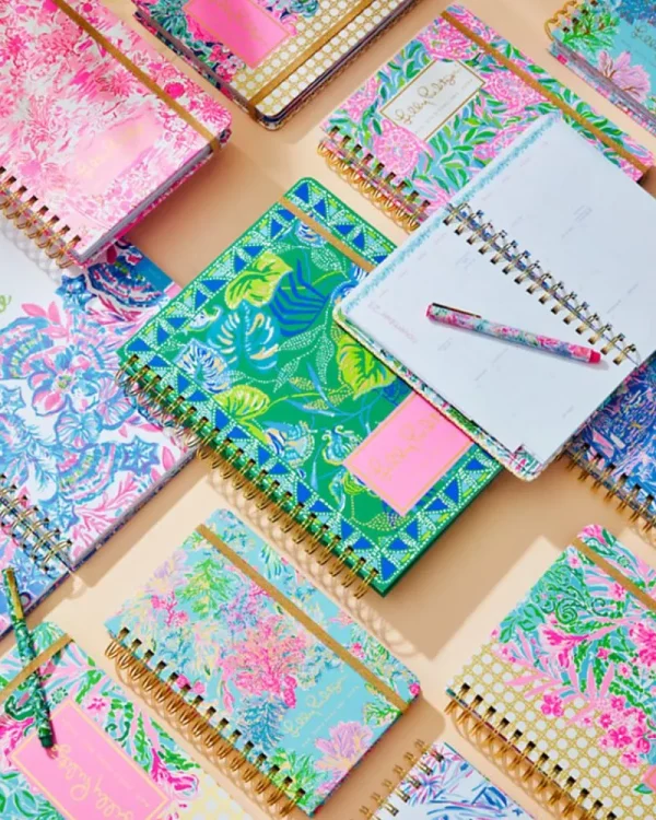 Office Supplies & Stationery^Lilly Pulitzer 2023-2024 17 Month Large Agenda Boca Blue Its A Sailabration