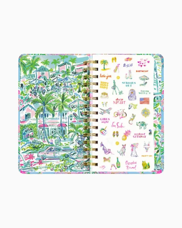 Office Supplies & Stationery^Lilly Pulitzer 2023-2024 17 Month Medium Agenda Celestial Blue Cay To My Heart