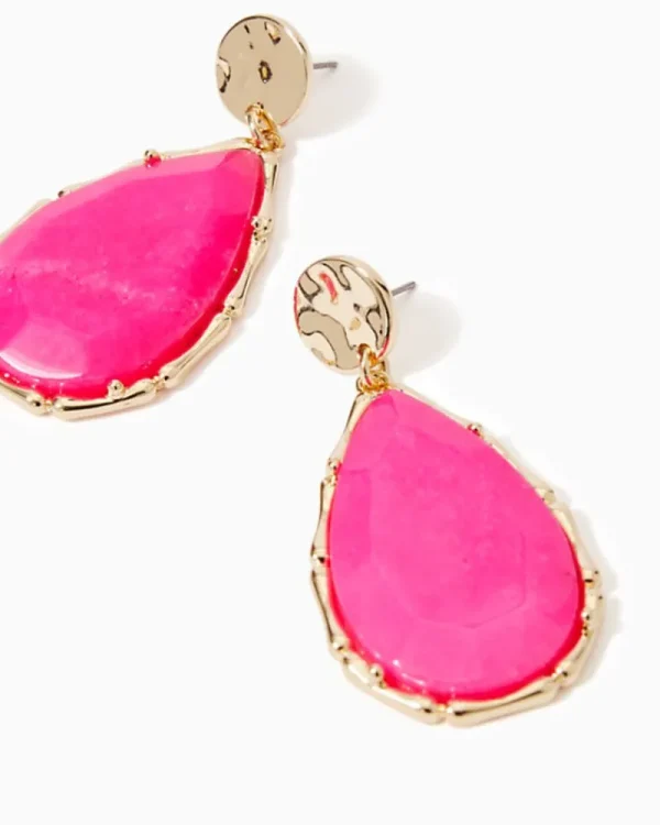 Jewelry^Lilly Pulitzer Moonlight Earrings Pink Palms