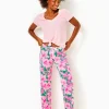 Pajamas^Lilly Pulitzer 30.5" Pajama Knit Pant Kelly Green Hibis Kiss