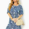Rompers & Jumpsuits^Lilly Pulitzer Parigi Boat Neck Romper Aegean Navy Beach Path