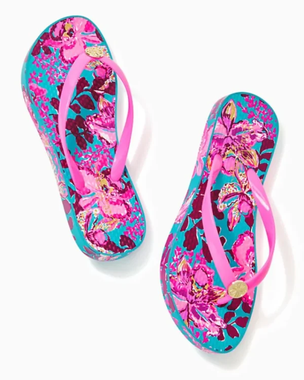 Shoes^Lilly Pulitzer Pool Flip Flop Blue Rhapsody Orchid You Not Shoe