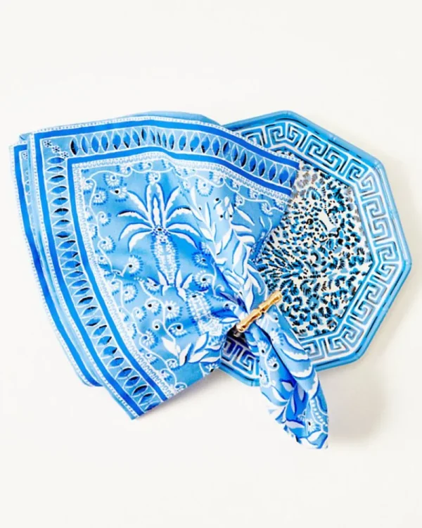 Tabletop^Lilly Pulitzer Printed Square Dinner Napkin Abaco Blue Have It Both Rays Engineered Napkin