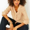 Tops^Lilly Pulitzer Sea View Linen Button Down Top Rattan X Resort White