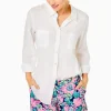 Tops^Lilly Pulitzer Sea View Linen Button Down Top Resort White