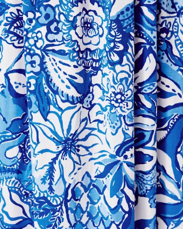 Dresses^Lilly Pulitzer Serena V-Neck Maxi Dress Blue Tang Flocking Fabulous Engineered Knit Dress
