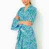 Pajamas^Lilly Pulitzer Sherona Knit Robe Bon Bon Blue Leapin Leopards
