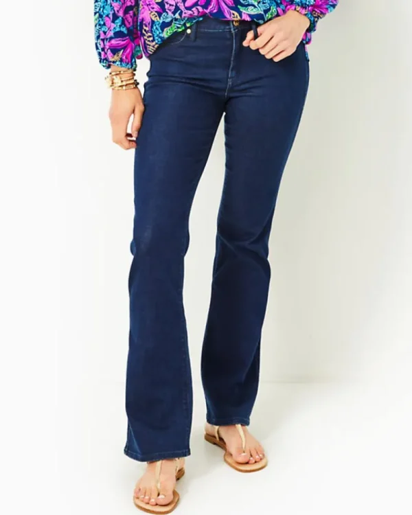 Bottoms^Lilly Pulitzer 33" South Ocean High Rise Bootcut Jean Cosmic Wash