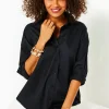 Tops^Lilly Pulitzer Stevey Relaxed Button Down Stretch Shirt Onyx
