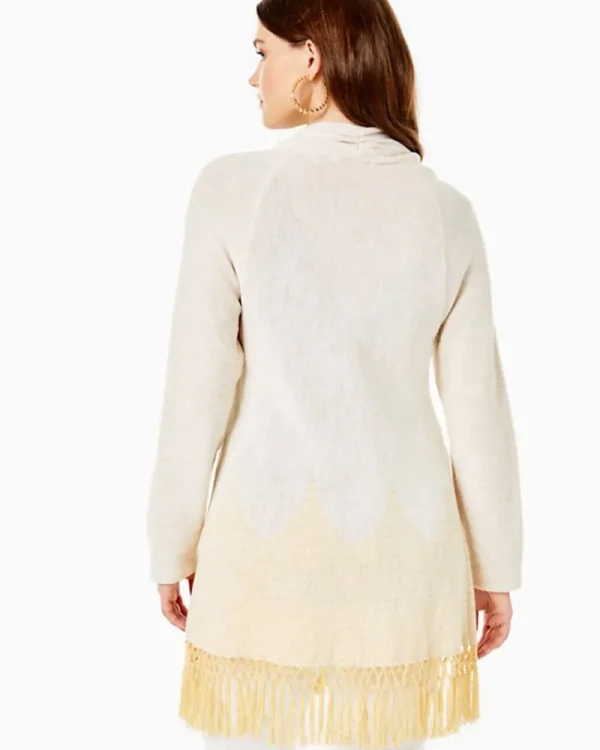 Sweaters & Cardigans^Lilly Pulitzer Tatum Long Fringe Hem Cardigan Gold Metallic