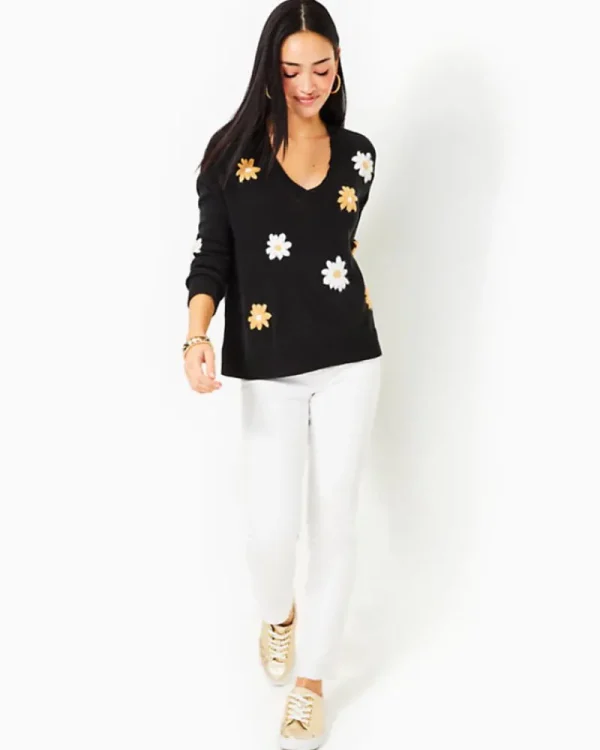 Sweaters & Cardigans^Lilly Pulitzer Tensley Sweater Black Blooming Embroidery