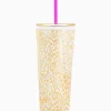 Tabletop^Lilly Pulitzer Tumbler With Straw Gold Metallic Pattern Play