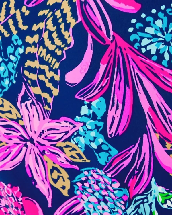 Tops^Lilly Pulitzer Upf 50+ Chillylilly Marlena Button Down Top Aegean Navy Calypso Coast