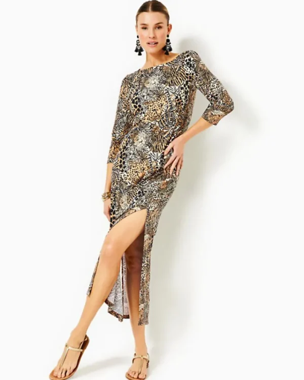 Dresses^Lilly Pulitzer Upf 50+ Chillylilly Seralina Maxi Dress Rattan Walk On The Wild Side