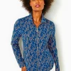 Loungewear^Lilly Pulitzer Upf 50+ Leona Zip-Up Jacket Low Tide Navy Easy To Spot