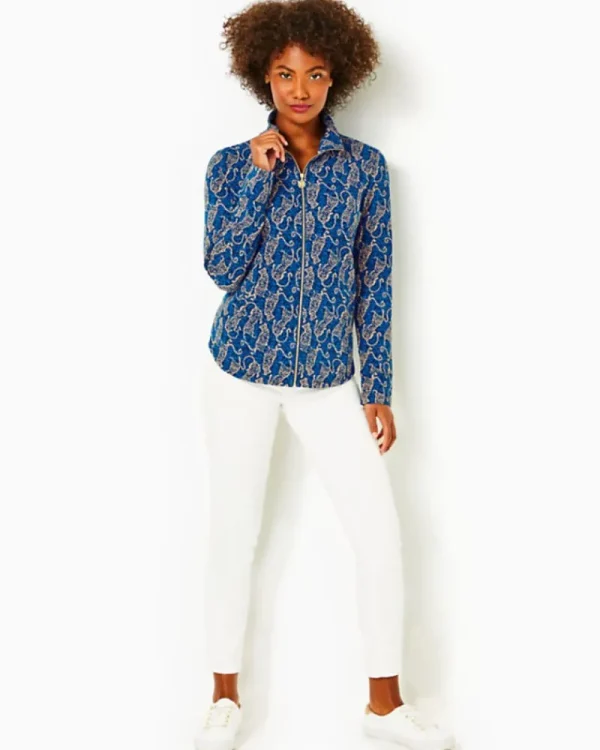Loungewear^Lilly Pulitzer Upf 50+ Leona Zip-Up Jacket Low Tide Navy Easy To Spot