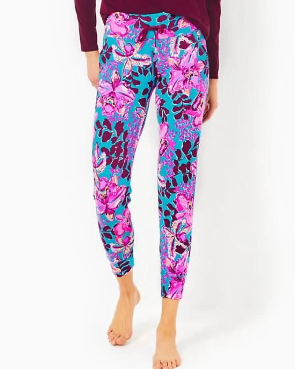 Loungewear^Lilly Pulitzer Upf 50+ Luxletic 28" Island Mid-Rise Jogger Blue Rhapsody Orchid You Not