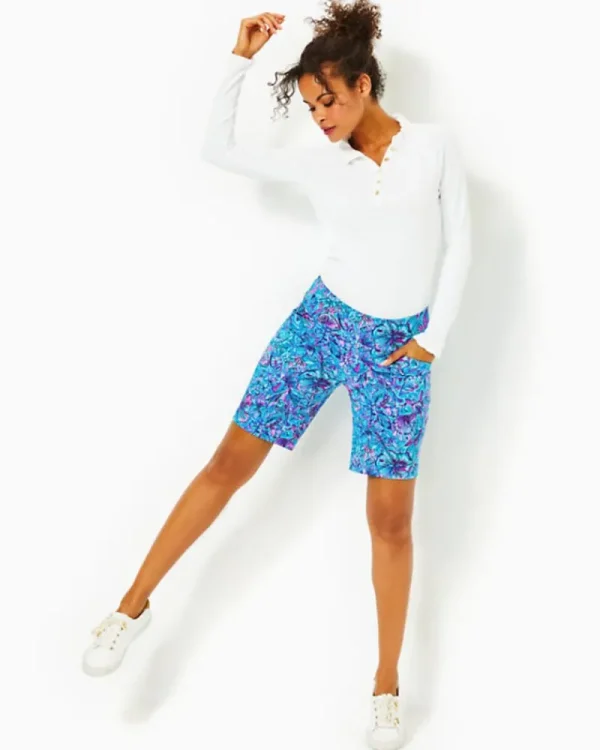 Activewear^Lilly Pulitzer Upf 50+ Luxletic 9" Reid Short Breakwater Blue Shells N Bells Golf