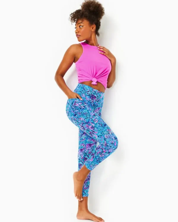 Activewear^Lilly Pulitzer Upf 50+ Luxletic 24" South Beach High Rise Midi Legging Breakwater Blue Shells N Bells