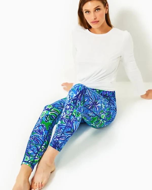 Loungewear^Lilly Pulitzer Upf 50+ Luxletic 26" Weekender High Rise Legging Abaco Blue In Turtle Awe