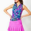 Activewear^Lilly Pulitzer Upf 50+ Luxletic Alister Polo Top Aegean Navy Calypso Coast