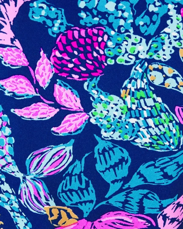Activewear^Lilly Pulitzer Upf 50+ Luxletic Alister Polo Top Aegean Navy Calypso Coast