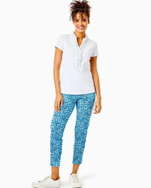 Activewear^Lilly Pulitzer Upf 50+ Luxletic Frida Ruffle Polo Top Resort White