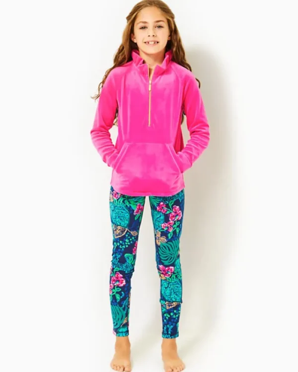 Girls Tops & Bottoms^Lilly Pulitzer Upf 50+ Luxletic Girls Mini Weekender Legging Low Tide Navy Life Of The Party