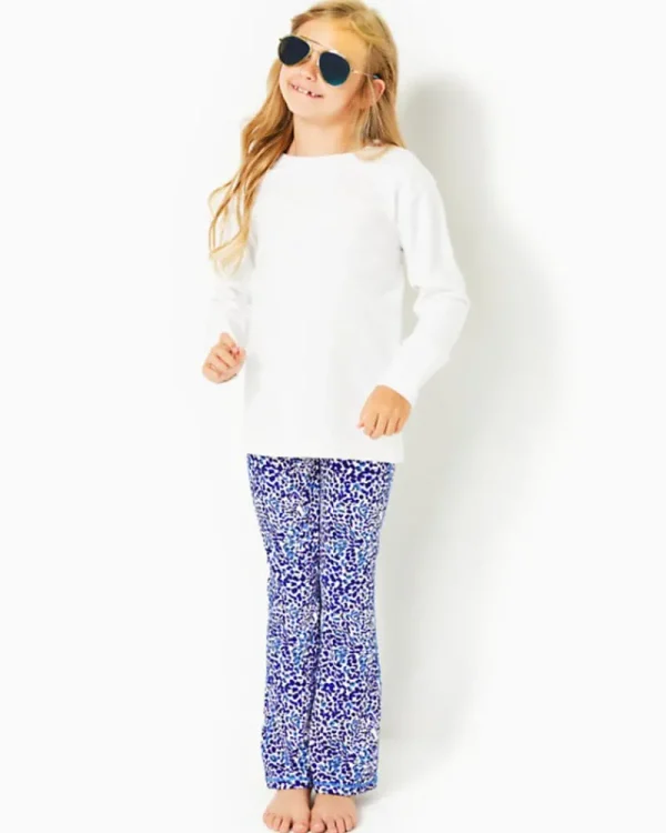Girls Tops & Bottoms^Lilly Pulitzer Upf 50+ Luxletic Girls Mini Carpe Vita Flare Legging Resort White Twisted Up
