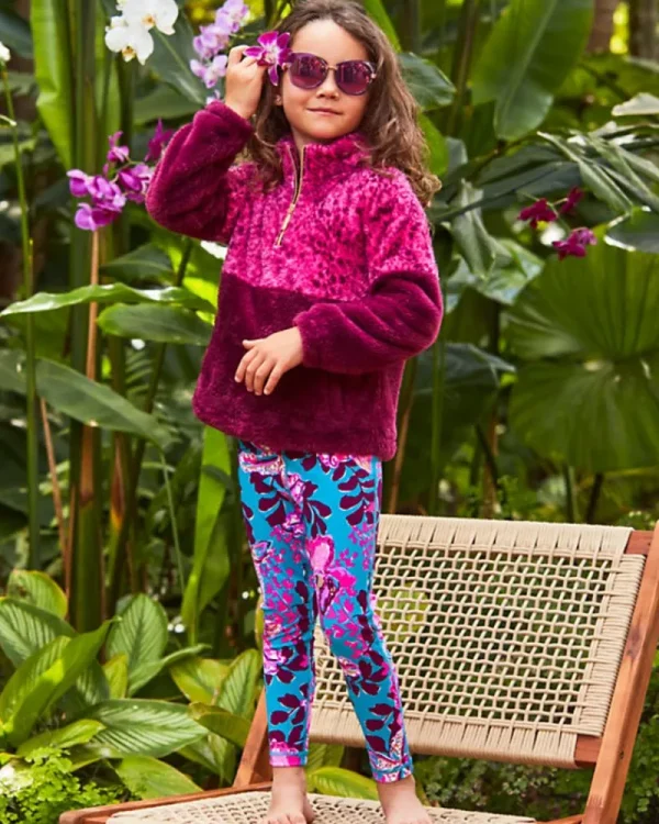 Girls Tops & Bottoms^Lilly Pulitzer Upf 50+ Luxletic Girls Mini Weekender Legging Blue Rhapsody Orchid You Not