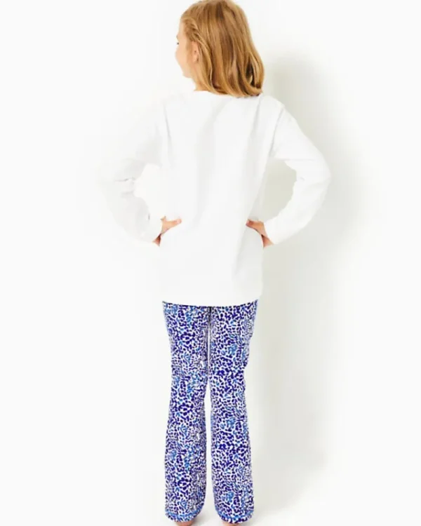 Girls Tops & Bottoms^Lilly Pulitzer Upf 50+ Luxletic Girls Mini Carpe Vita Flare Legging Resort White Twisted Up