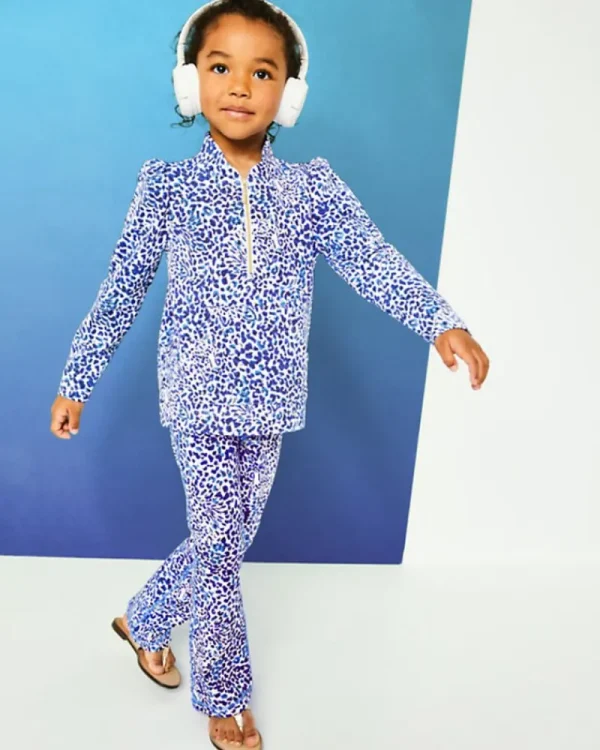 Girls Tops & Bottoms^Lilly Pulitzer Upf 50+ Luxletic Girls Mini Carpe Vita Flare Legging Resort White Twisted Up